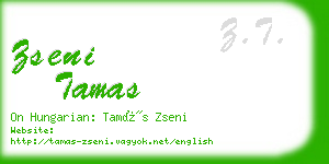 zseni tamas business card